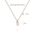 Solid 925 Sterling Silver Initial Crystal Personalised Alphabet Letter Necklace Rose Gold Filled